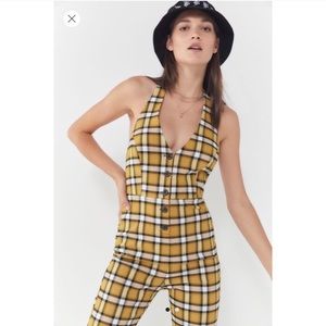 Brand new with tags! Plaid yellow romper!